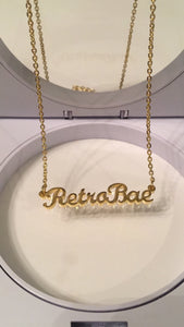 Retro Bae Nameplate Necklace