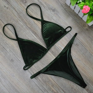 'Belvedere' Velvet Bikini Swim Set