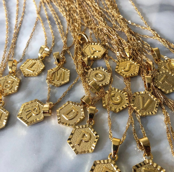 Gold Initial Pendant Necklace