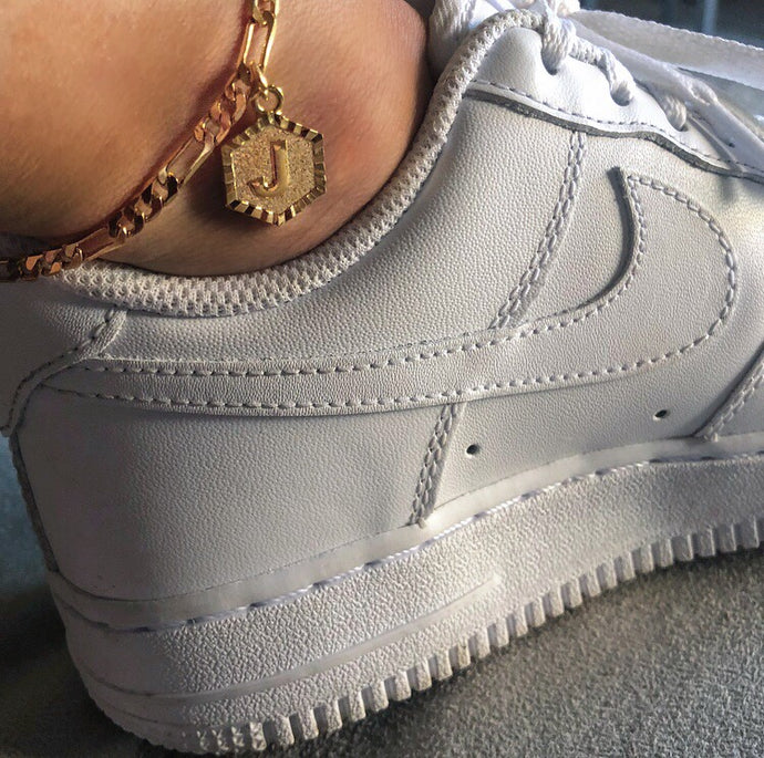 Gold Initial Pendant Anklet