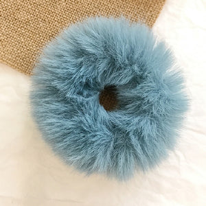 Powder Puff Faux Fur Elastic Hair Band