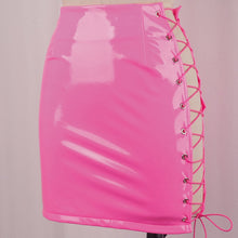 So Seductive Leather Lace Up Skirt