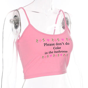 Please No Drugs Cropped Tank