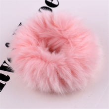 Powder Puff Faux Fur Elastic Hair Band