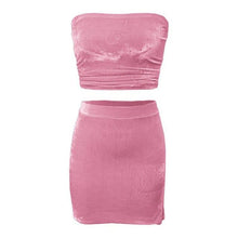 2000's Baby Velour Tube Top & Skirt Set