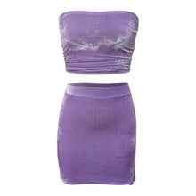 2000's Baby Velour Tube Top & Skirt Set