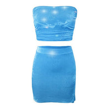 2000's Baby Velour Tube Top & Skirt Set