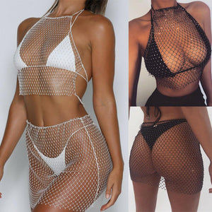 Beach Wave Bling Fishnet Set