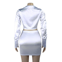 Santana Satin Tie Top And Skirt Set