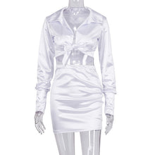 Santana Satin Tie Top And Skirt Set
