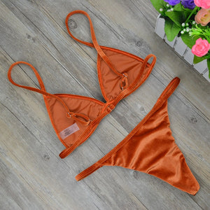 'Belvedere' Velvet Bikini Swim Set