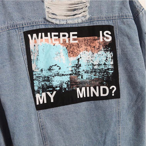 'Where is my mind?' Korean Distressed Denim Jacket