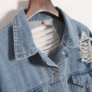 'Where is my mind?' Korean Distressed Denim Jacket