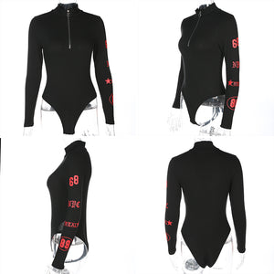 'MotoSport' 1/3-Zip Bodysuit
