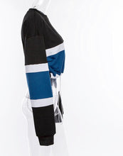 True Stripe Drawstring Crop Sweatshirt