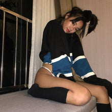 True Stripe Drawstring Crop Sweatshirt