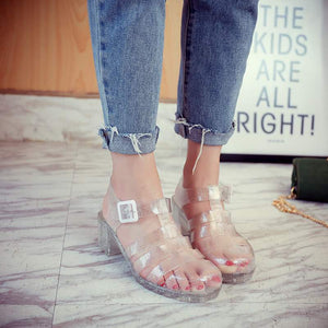 *LIMITED* Retro Crystal Jelly Sandals