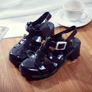 *LIMITED* Retro Crystal Jelly Sandals