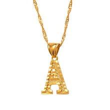 Gold Initial Ridge-Cut Necklace