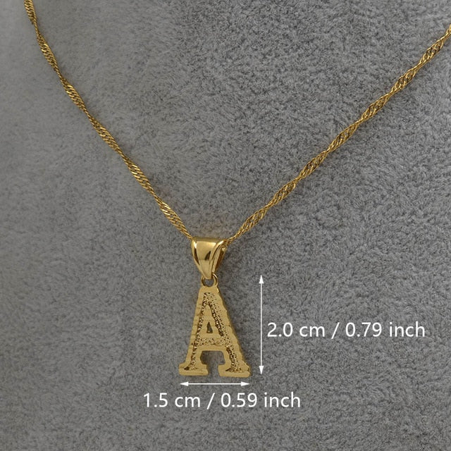 Gold Initial Ridge-Cut Necklace