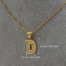 Gold Initial Ridge-Cut Necklace