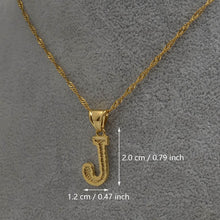 Gold Initial Ridge-Cut Necklace