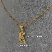 Gold Initial Ridge-Cut Necklace