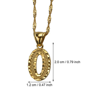 Gold Initial Ridge-Cut Necklace