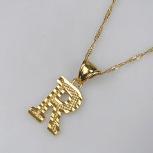 Gold Initial Ridge-Cut Necklace