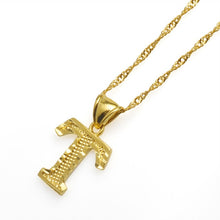 Gold Initial Ridge-Cut Necklace