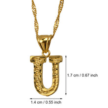 Gold Initial Ridge-Cut Necklace