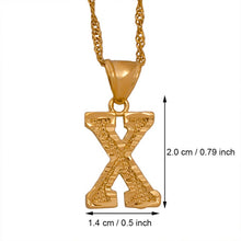 Gold Initial Ridge-Cut Necklace