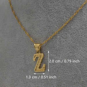 Gold Initial Ridge-Cut Necklace