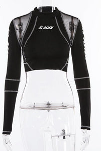 KL Alien Mesh Racer Crop