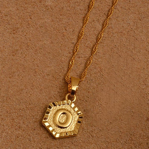 Gold Initial Pendant Necklace