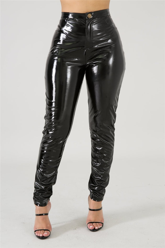 Danger! High Voltage Latex Leggings