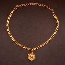 Gold Initial Pendant Anklet