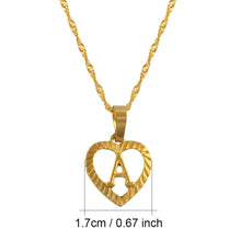 Ridge-Cut Heart Initial Pendant Necklace