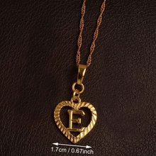 Ridge-Cut Heart Initial Pendant Necklace