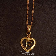 Ridge-Cut Heart Initial Pendant Necklace