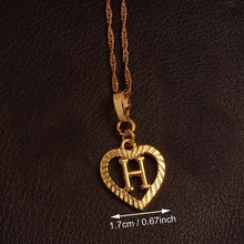 Ridge-Cut Heart Initial Pendant Necklace