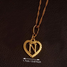 Ridge-Cut Heart Initial Pendant Necklace