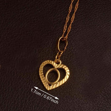 Ridge-Cut Heart Initial Pendant Necklace