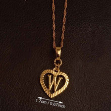 Ridge-Cut Heart Initial Pendant Necklace