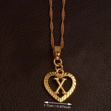 Ridge-Cut Heart Initial Pendant Necklace